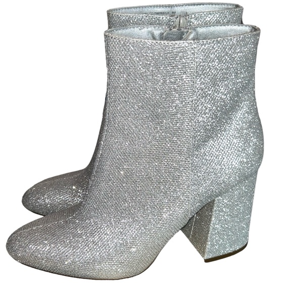 Madden Girl Silver Sparkle Boots - Picture 4 of 5